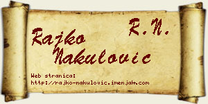 Rajko Nakulović vizit kartica